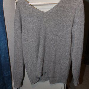 Grey lace up sweater
